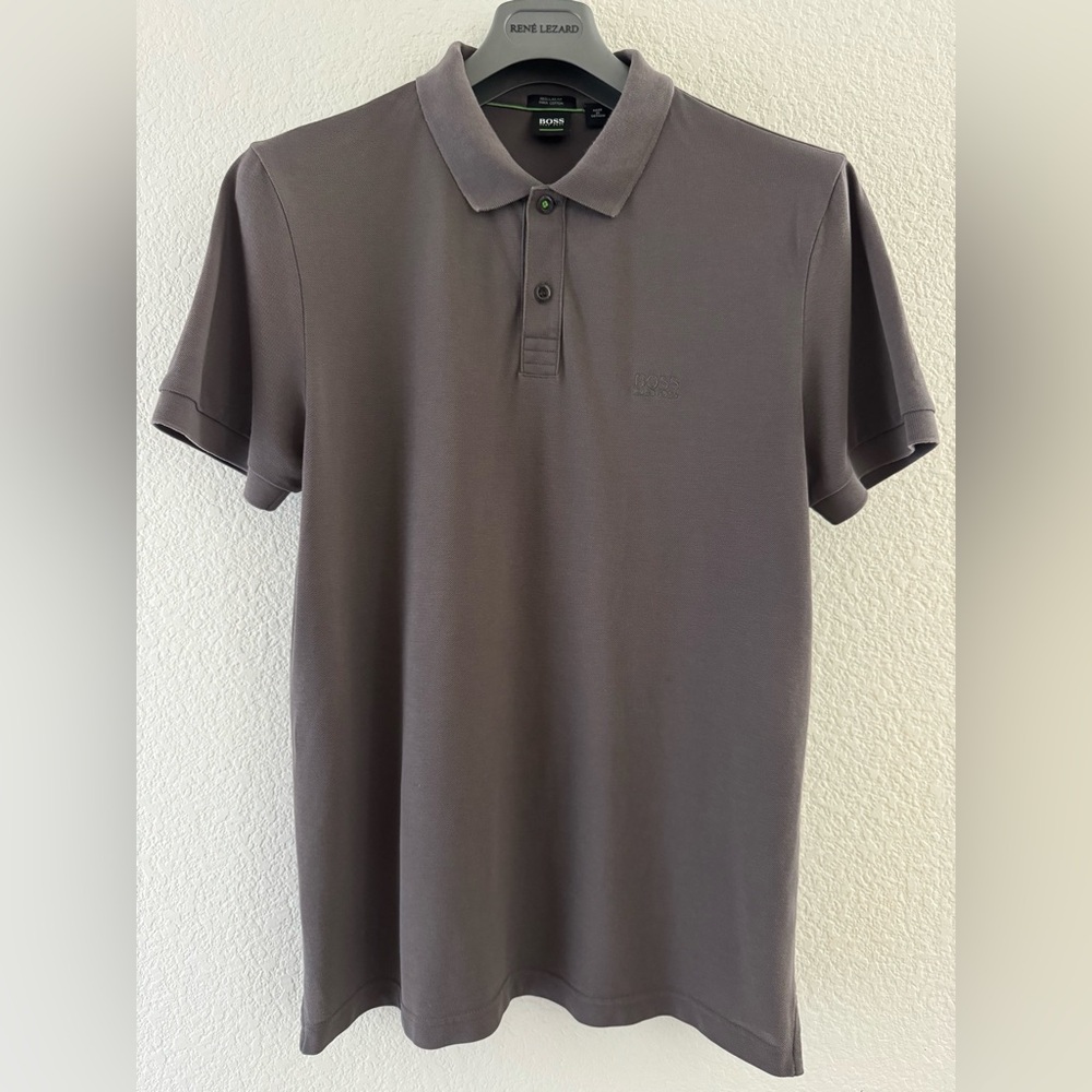 BOSS Gray Slim-Fit Polo Shirt